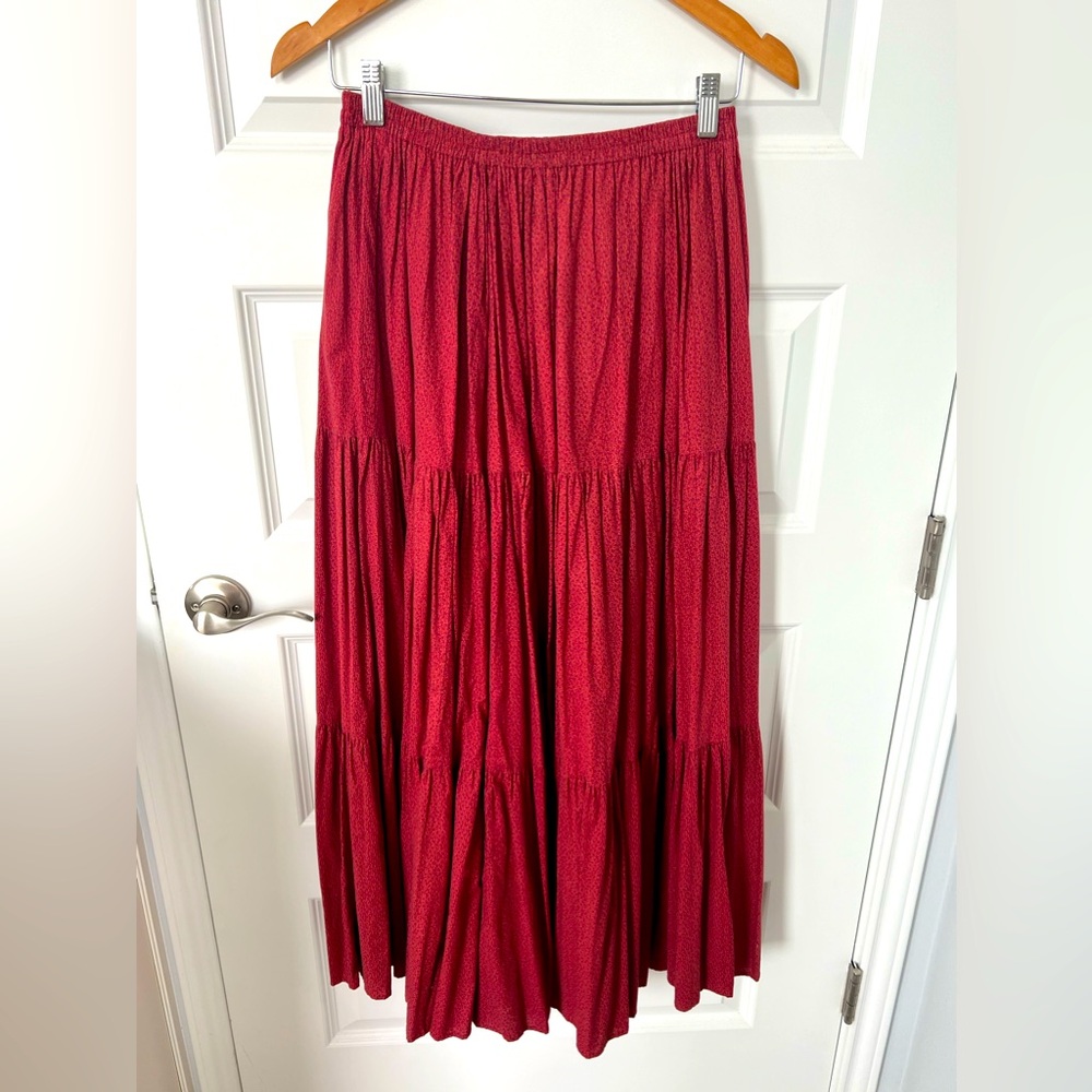 VINTAGE DOUBLE D RANCH Cotton Floral Prairie Maxi Skirt SZ XS